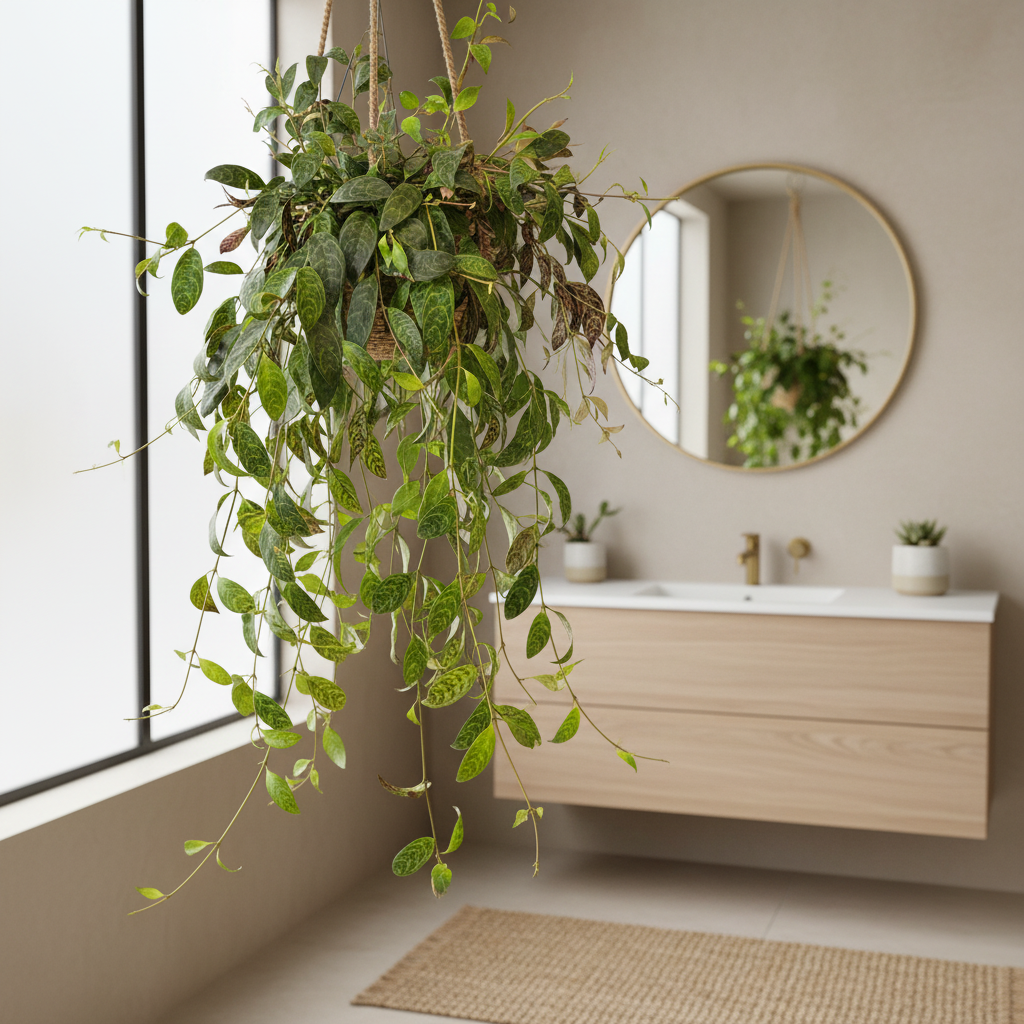 Zebra Vine trailing elegantly in a bright airy home setting