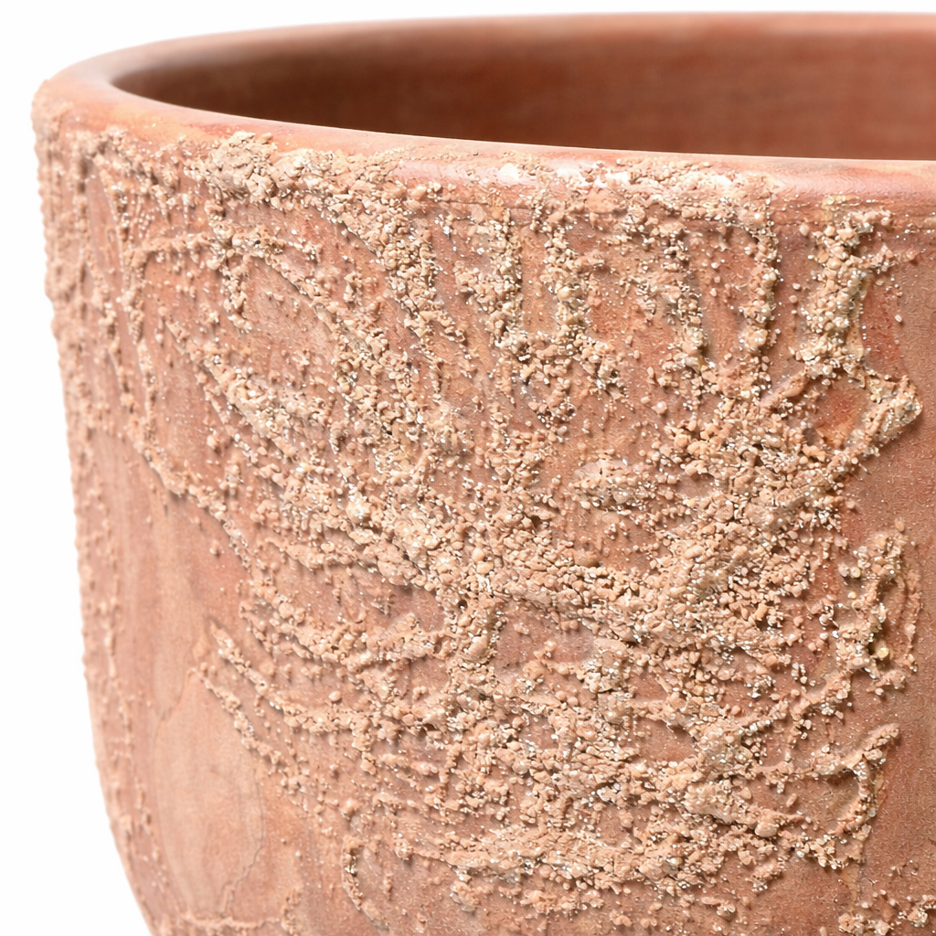 Red Glitter Decorated Ceramic Pot - 16cm | Houseplant Pot