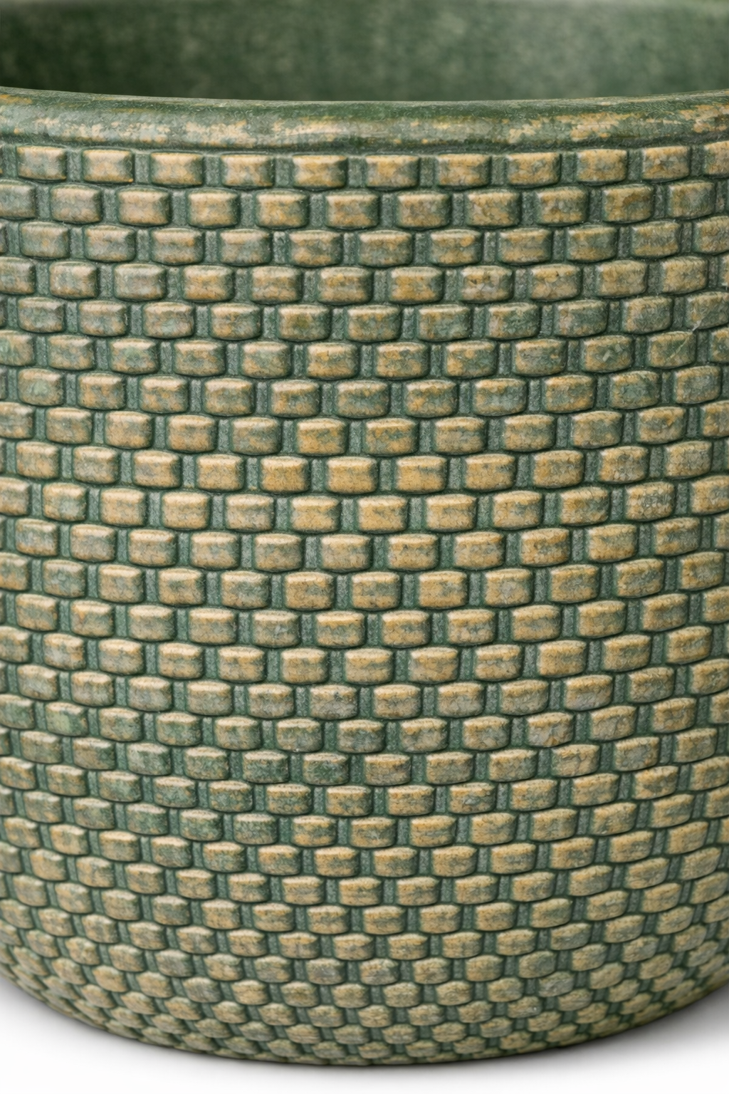 Sage Green and Gold Ceramic Plant Pot - 12cm | Houseplant Pot