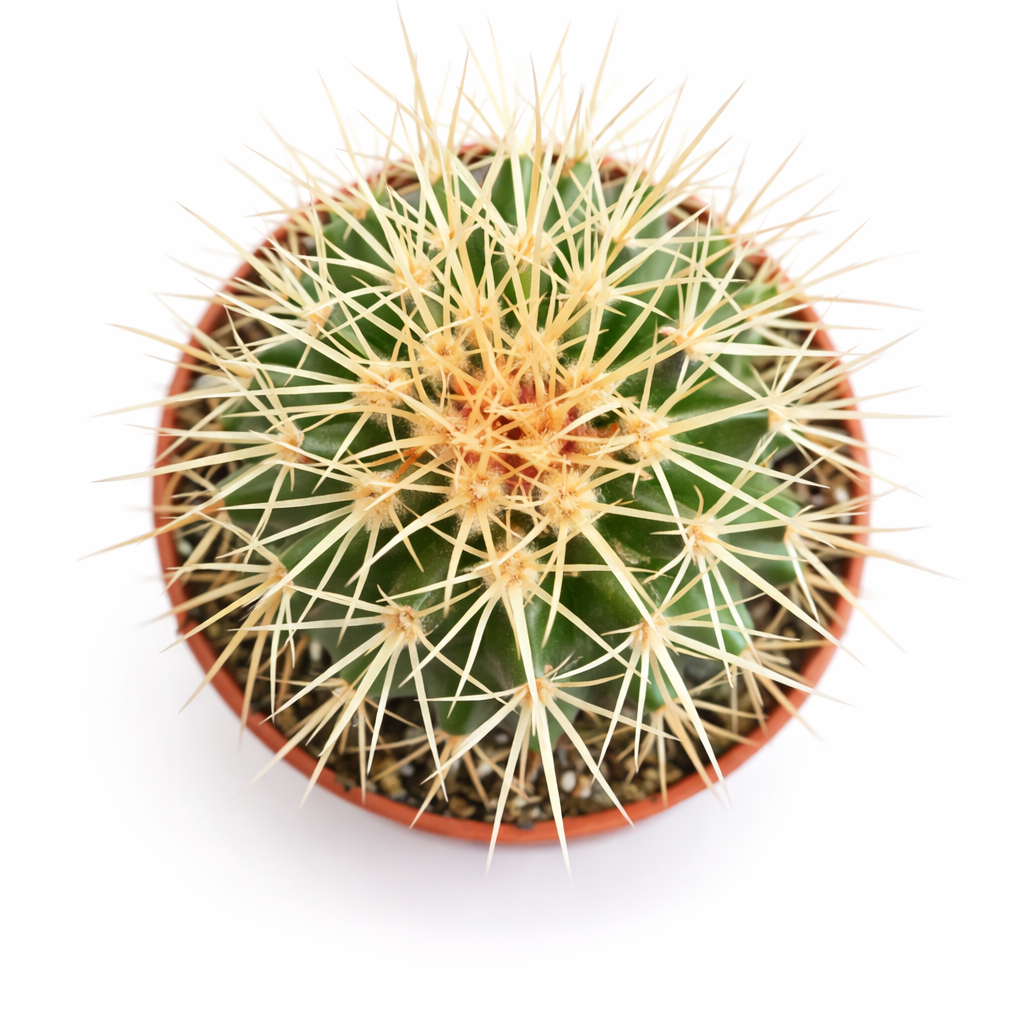 Cactus plant in a pot on a white background