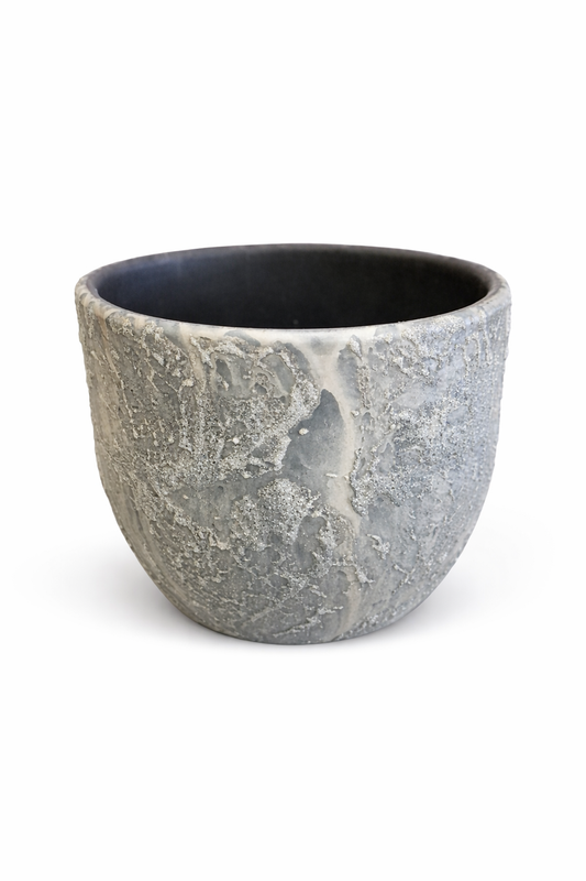 Silver Glitter Decorated Ceramic Pot - 16cm | Houseplant Pot