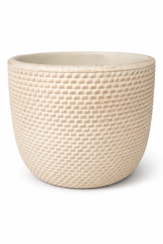 White and Gold Ceramic Plant Pot - 12cm | Houseplant Pot